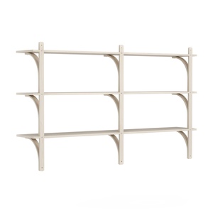 Swedese Levi Shelf 180 cm 3 Shelves Aluminum/ White Pigmented Lacquered Ash