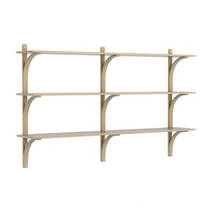 Swedese Levi Shelf 180 cm 3 Shelves Aluminum/ Natural Oak Lacquer