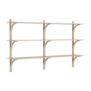 Swedese Levi Shelf 180 cm 3 Shelves Brass/ White Pigmented Lacquered Oak