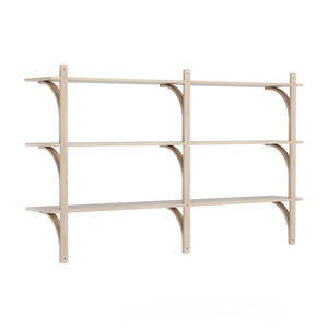 Swedese Levi Shelf 180 cm 3 Shelves Aluminum/ White Pigmented Lacquered Oak