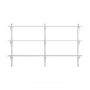 Swedese Levi Shelf 180 cm 3 Shelves Brass/ White Lacquered Ash