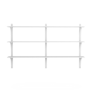 Swedese Levi Shelf 180 cm 3 Shelves Aluminum/ White Lacquered Ash