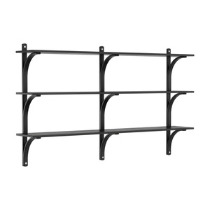 Swedese Levi Shelf 180 cm 3 Shelves Aluminum/ Black Stained Ash