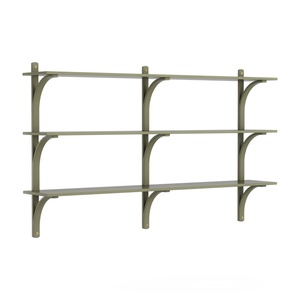 Swedese Levi Shelf 180 cm 3 Shelves Brass/ Moss Green/Ash