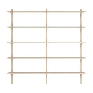 Swedese Levi Shelf 180 cm 5 Shelves Aluminum/Natural Lacquer Ash