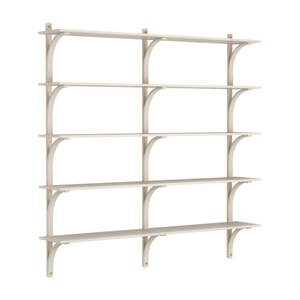 Swedese Levi Shelf 180 cm 5 Shelves Brass/ White pigmented lacquered Ash