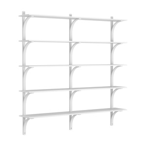 Swedese Levi Shelf 180 cm 5 Shelves Aluminum/ White Lacquered Ash
