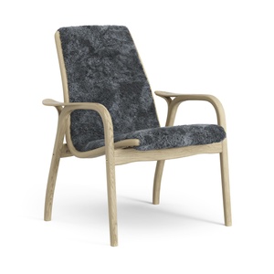 Swedese Laminate Armchair Oak Veneer/Charcoal/Sheepskin