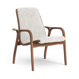 Swedese Laminate Armchair Lacquered Walnut/ Off White/Sheepskin