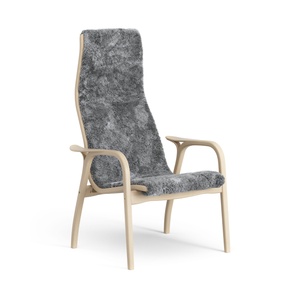 Swedese Lamino Armchair High Lacquered Beech/Scandinavian Grey/Sheepskin