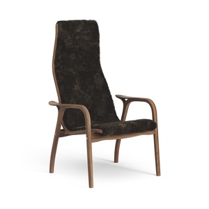 Swedese Lamino Armchair High Lacquered Walnut/Espresso/Sheepskin