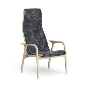 Swedese Lamino Armchair High Lacquered Beech/Charcoal/Sheepskin