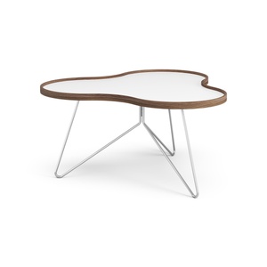 Swedese Flower Coffee Table 90x84 White/ Walnut/ Chrome