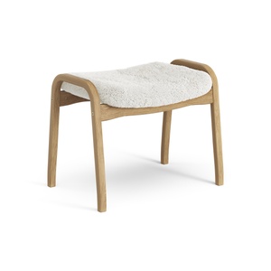 Swedese Lamino Footstool Oiled Oak/ Off White/Sheepskin