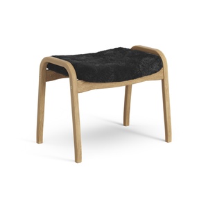 Swedese Lamino Footstool Oiled Oak/ Black/Sheepskin