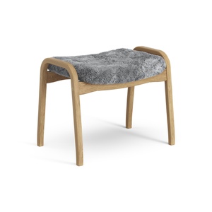 Swedese Lamino Footstool Oiled Oak/Scandinavian Grey/Sheepskin