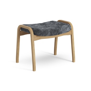 Swedese Lamino Footstool Oiled Oak/Charcoal/Sheepskin