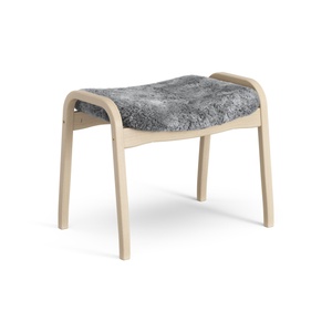 Swedese Lamino Footstool Lacquered Beech/Scandinavian Grey/Sheepskin