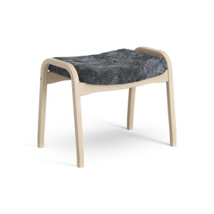 Swedese Lamino Footstool Lacquered Beech/Charcoal/Sheepskin