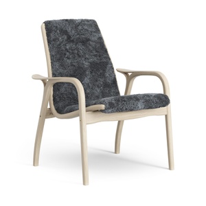 Swedese Laminate Armchair Lacquered Oak/Charcoal/Sheepskin