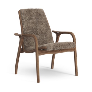 Swedese Laminate Armchair Lacquered Walnut/Sahara/Sheepskin