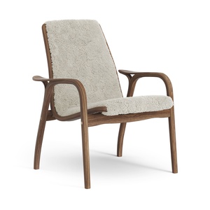 Swedese Laminate Armchair Lacquered Walnut/Moonlight/Sheepskin