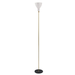 TATO Lady V Floor Lamp Brass & White Straight