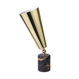 TATO Vox Table Lamp Black/Brown Marble & Brass Small