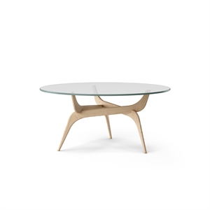 Brdr. Krüger TRIIIO Coffee Table Ø90 Oak Clear Wax Oiled/ Clear Glass