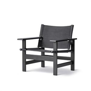 Fredericia Furniture The Canvas Chair Oak Black Lacquered/Black Canvas