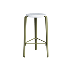 TipToe MI LOU Stool Recycled Plastic White/Khaki Green