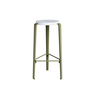 TipToe BIG LOU Stool Recycled Plastic White/Khaki Green