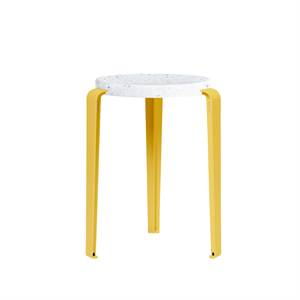 TipToe LOU Stool Recycled Plastic White/Brioche Yellow