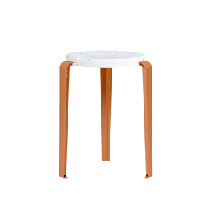 TipToe LOU Stool Recycled Plastic White/Tangerine Red
