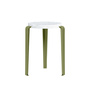 TipToe LOU Stool Recycled Plastic White/Khaki Green