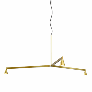 Trizo 21 Austere Chandelier Y 75 Brass