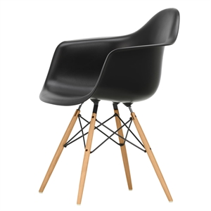 Vitra Eames Plastic DAW Dining Chair Deep Black/ Golden Maple