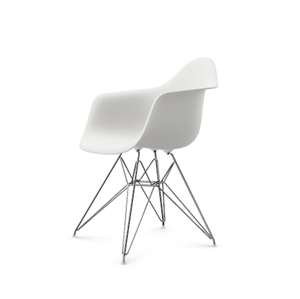 Vitra Eames Plastic DAR Dining Chair White/ Chrome