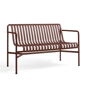 HAY Palisade Dining Bench with Armrests Iron Red