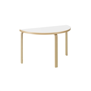 artek 95 Half-round Dining Table White laminated birch