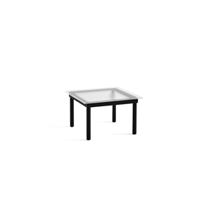 HAY Kofi Coffee Table 36x60x60 Black Oak/ Clear Grooved Glass