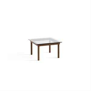 HAY Kofi Coffee Table 36x60x60 Walnut/ Clear Glass