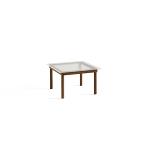 HAY Kofi Coffee Table 36x60x60 Walnut/ Clear Grooved Glass