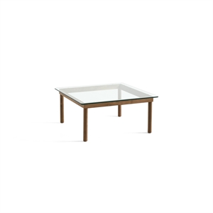 HAY Kofi Coffee Table 36x80x80 Walnut/ Clear Glass