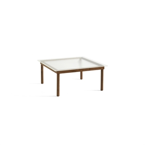 HAY Kofi Coffee Table 36x80x80 Walnut/ Clear Grooved Glass