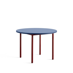 HAY Two-Colour Dining Table Ø105 Maroon Red/Blue