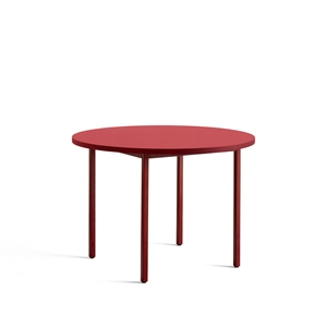 HAY Two-Colour Dining Table Ø105 Maroon Red/Red