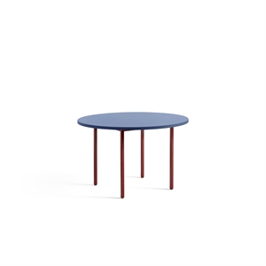 HAY Two-Colour Dining Table Ø120 Maroon Red/Blue