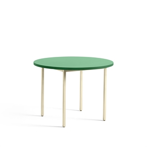 HAY Two-Colour Dining Table Ø105 Ivory/Green Mint