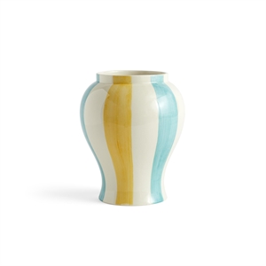 HAY Sobremesa Stripe Vase Large Green/ Yellow